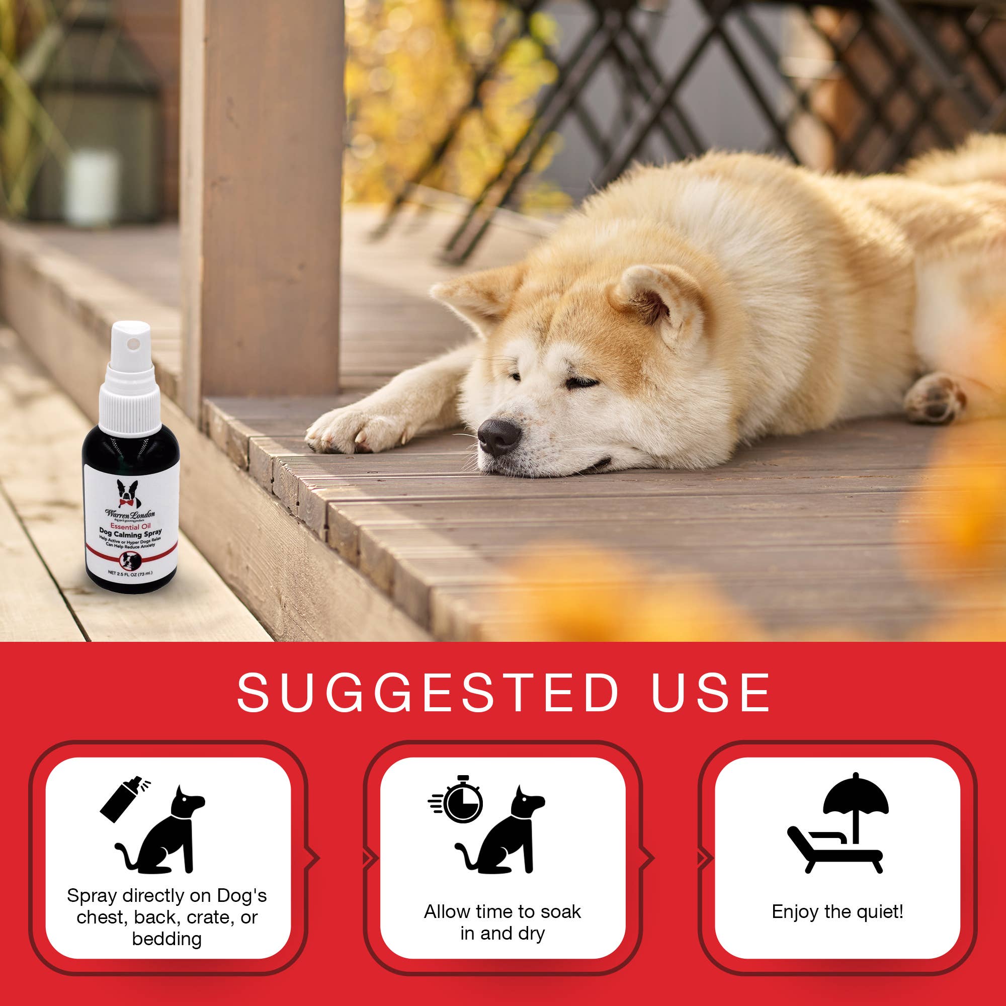Warren London Dog Products - Wholesale Pet Spray - Dog - Essential Oil Dog Calming Spray - 2.5 oz6