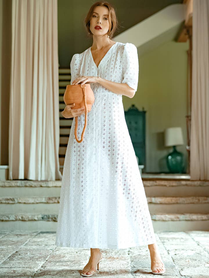 Brunna Co – wholesale Dress – Women's – OLYMPIA Embroidered Cotton Dress4