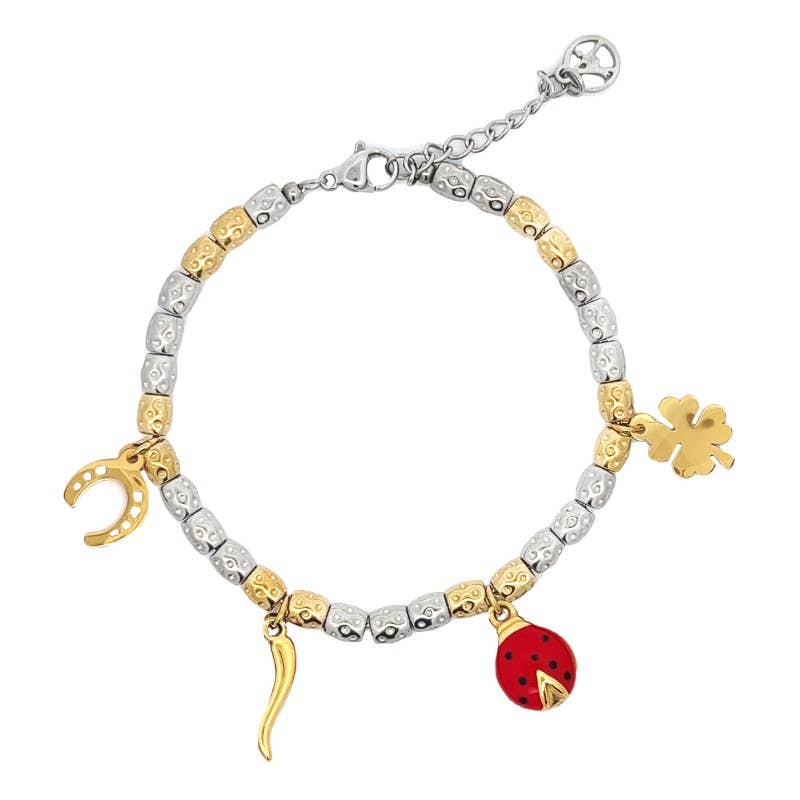 AMORINO SRL - Wholesale Charm/Dangle Bracelet - LUCKY CHARM NUGGET BRACELET - JN23108E1602