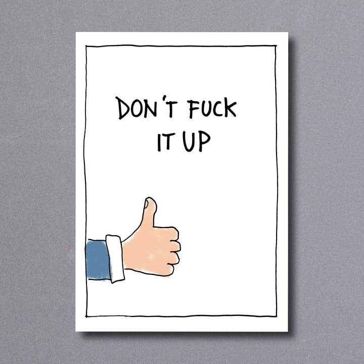 Don't 'Mess' Up – good luck card for wholesale by Little Gallery