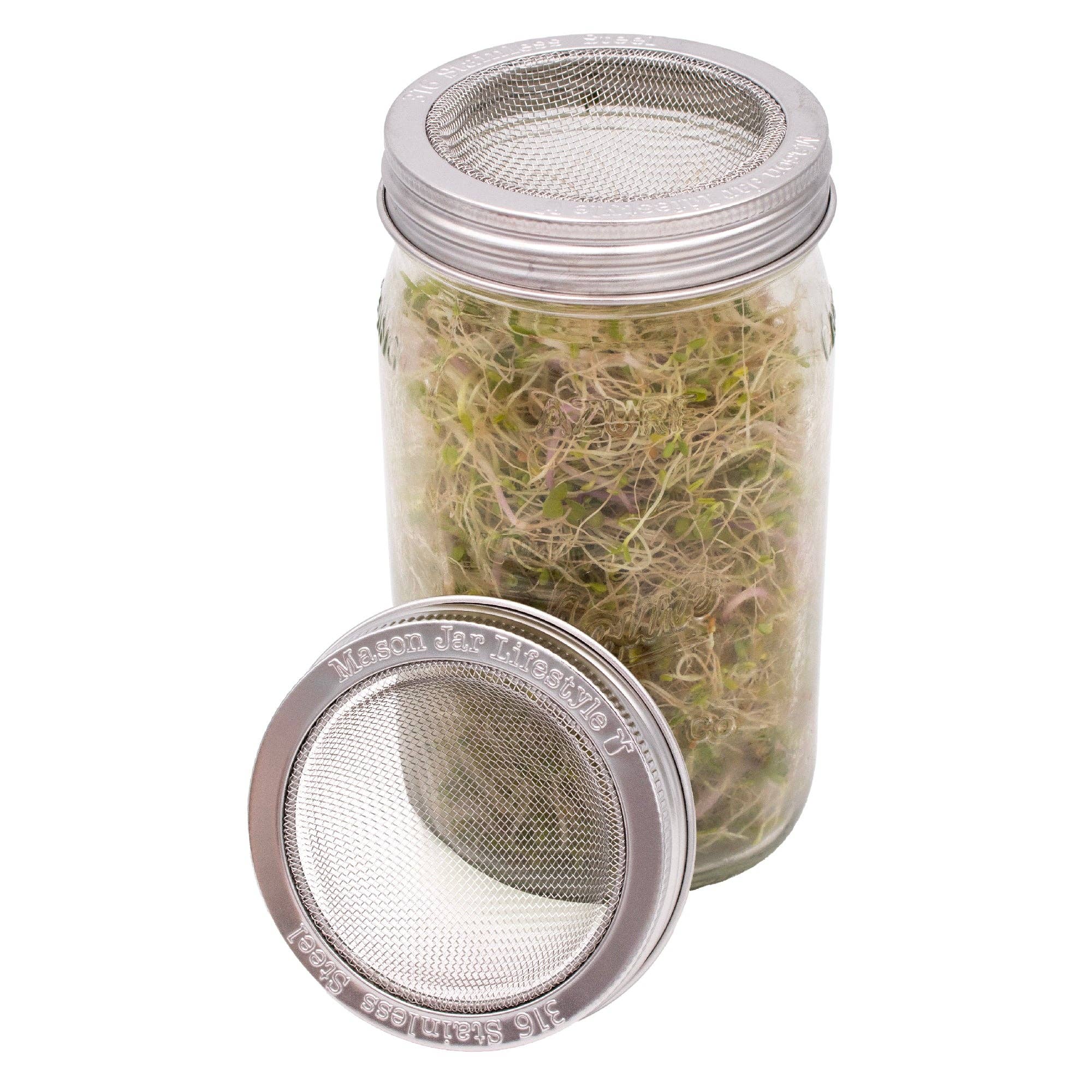 Mason Jar Lifestyle - Vente Boîtes de conservation - Couvercle et bande de germination incurvés antirouille pour bocaux Mason16