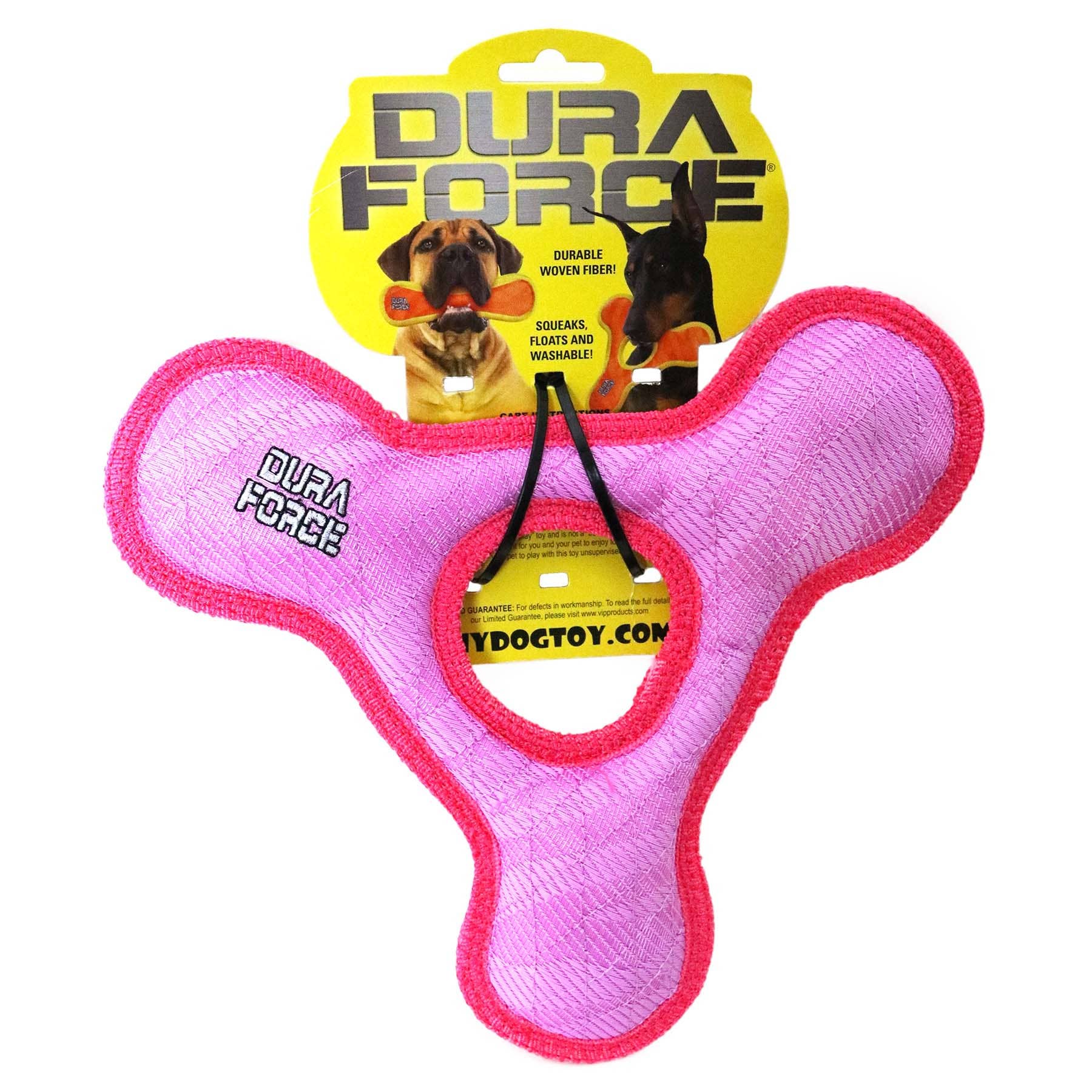 Tuffy Dog Toys - VIP Products - Vendita all'ingrosso Giocattoli sonori per animali - Cani - Anello triangolare DuraForce, giocattolo per cani rosa, resistente e che emette suoni5