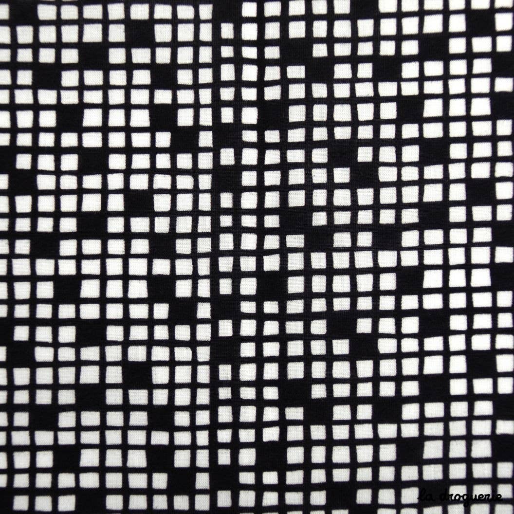 LA DROGUERIE - Wholesale Fabric - Fabric by the meter "Crossword" Black and white1
