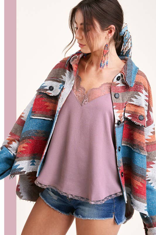 La Miel - Vente Caraco – femme - Caraco uni en dentelle à col V avec bretelles ajustables6