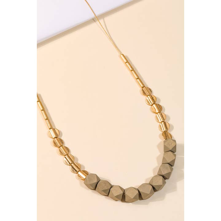 Anarchy Street - Wholesale Beaded/Pearl Necklace - Block Bead Charm Long Necklace
