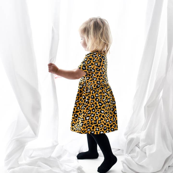 Fred & Noah – wholesale Klänning – Barn – Gul leopardmönstrad klänning