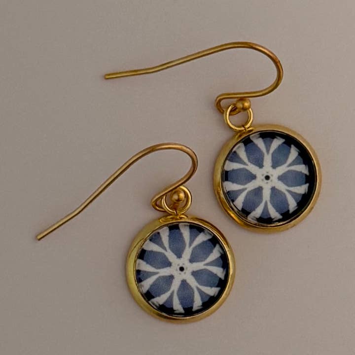 Summer Storm Glass & Gold plated French Hook Earrings for wholesale by Beau Lou Designs