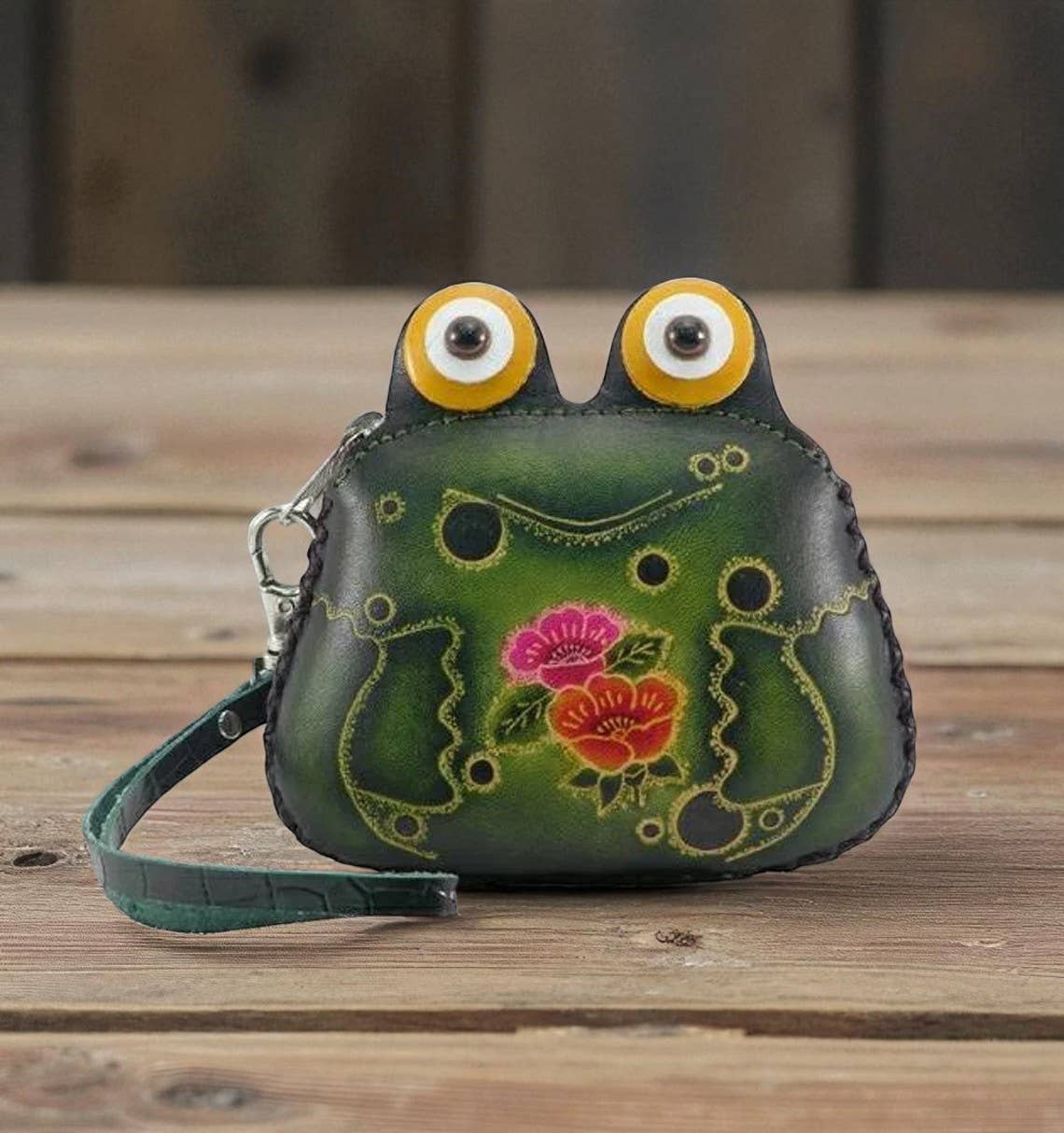 Sunflower Handmade leather inc - Wholesale Coin Purse - Women's - Frog Wristlet - E394 leather  coin purse wallet2