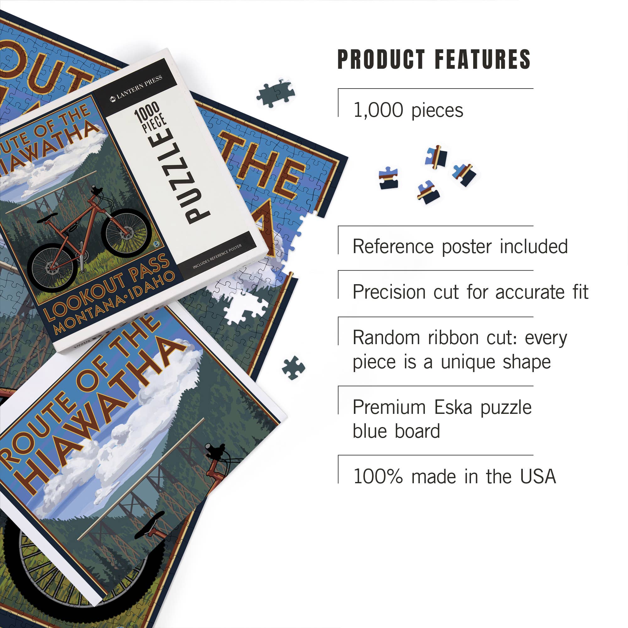 Lantern Press - Wholesale Puzzle - Adult - 1000 PIECE PUZZLE St. Regis, MN, Route of the Hiawatha Bike2