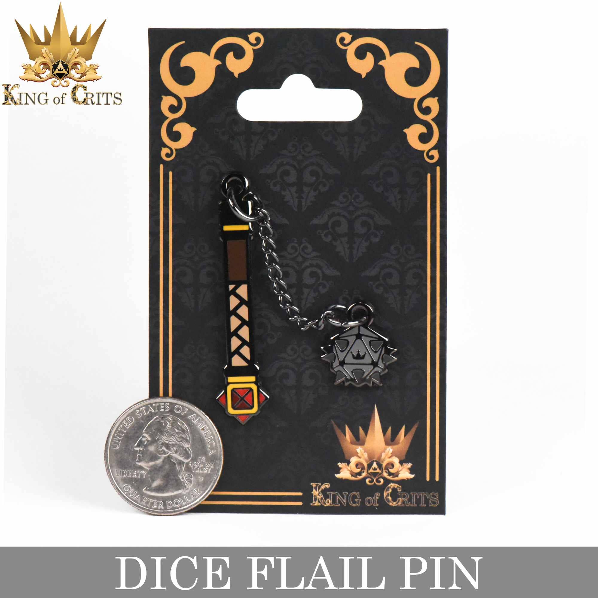 DNDDICE.COM - Wholesale Lapel Pin/Button - Dice Flail (Enamel Pin)3