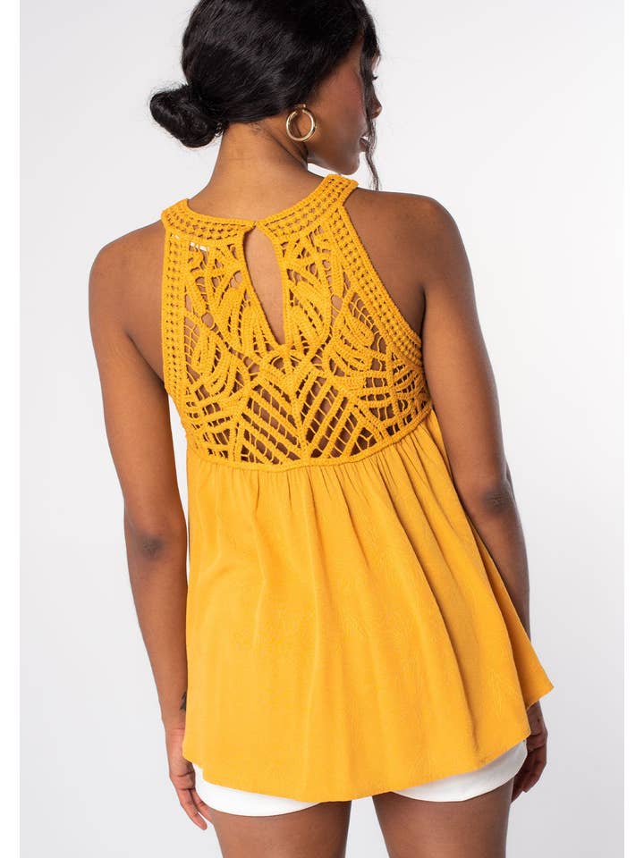 Lovestitch - Wholesale Tank Top - Women's - Round Neck Crochet Racerback Tank Top