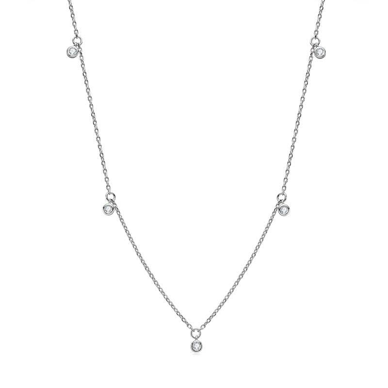 Perimade & Co. LLC – wholesale Pendant/charm necklace – Moissanite Multi Charm Necklace in 925 Sterling Silver4