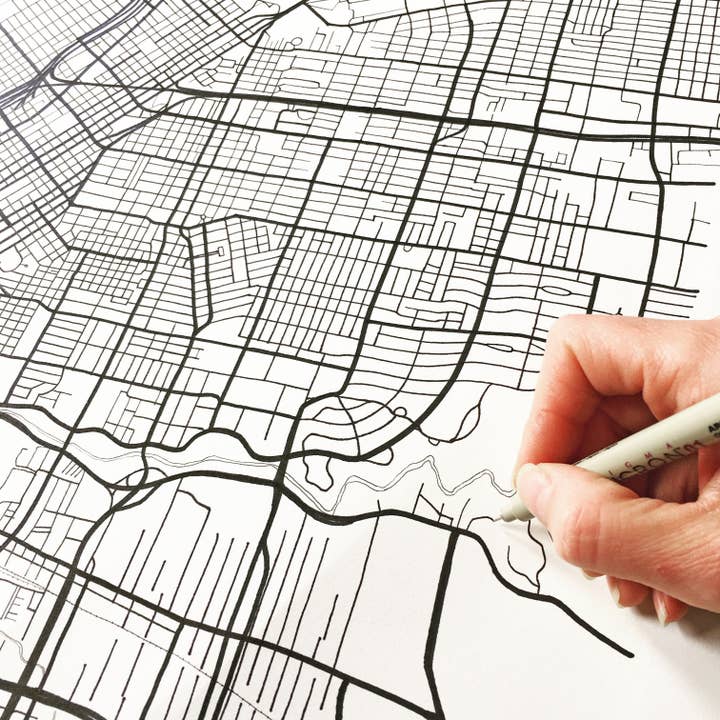 Turn-of-the-Centuries - Wholesale Art Print - Houston Texas City Lines Map ART PRINT