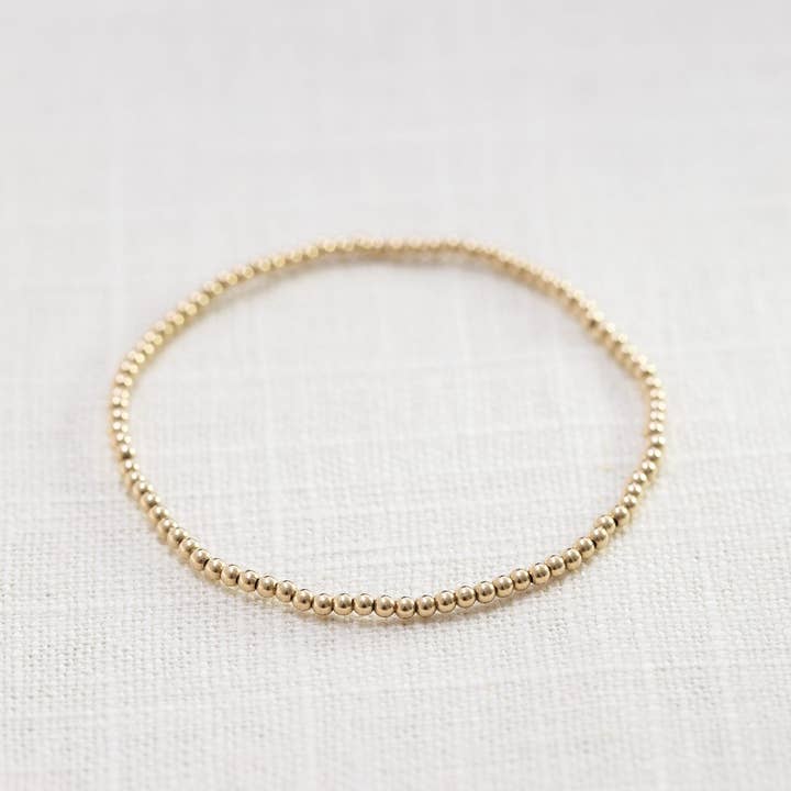 Coast and Cove - Wholesale Beaded Bracelet - 2mm Gold Filled Ball Bracelet