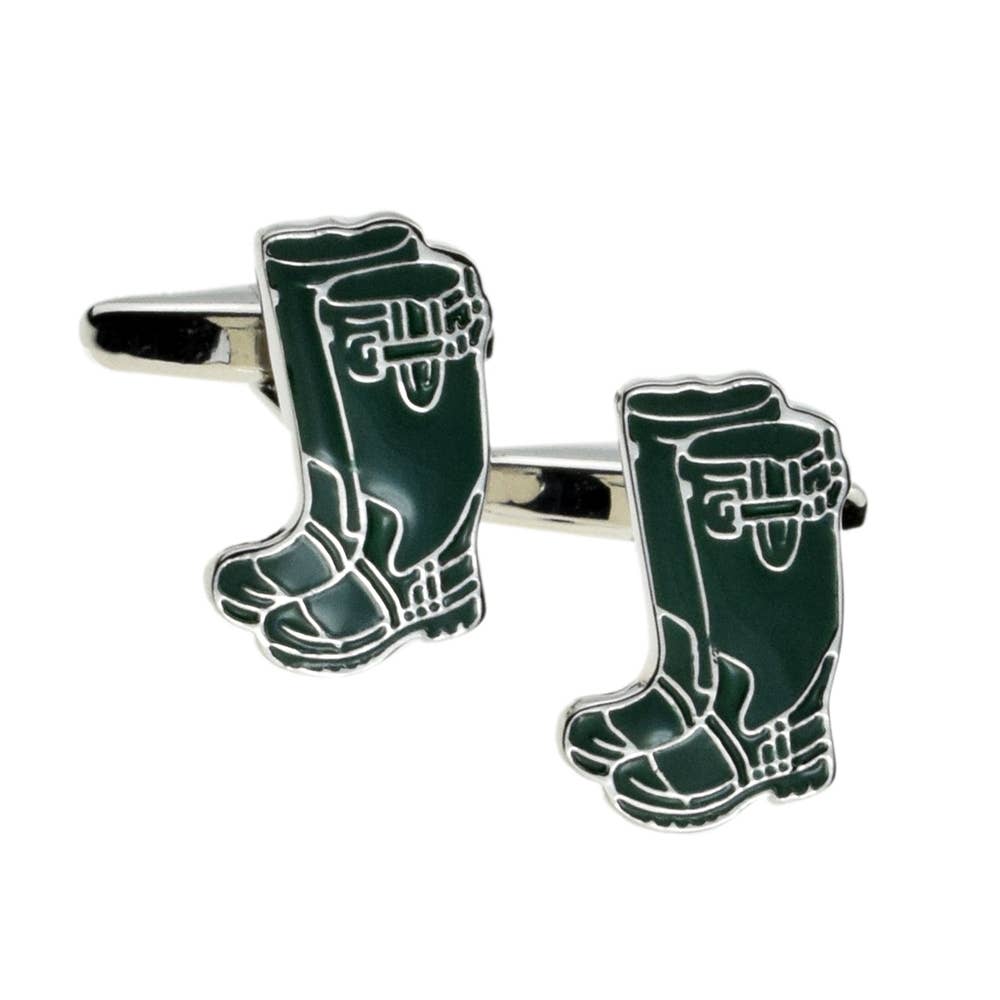 Roberts and Dore – wholesale Cufflinks – Green Wellies Cufflinks0