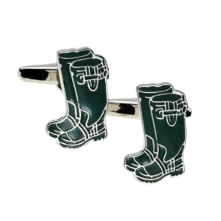 Roberts and Dore - Wholesale Cufflinks - Green Wellies Cufflinks