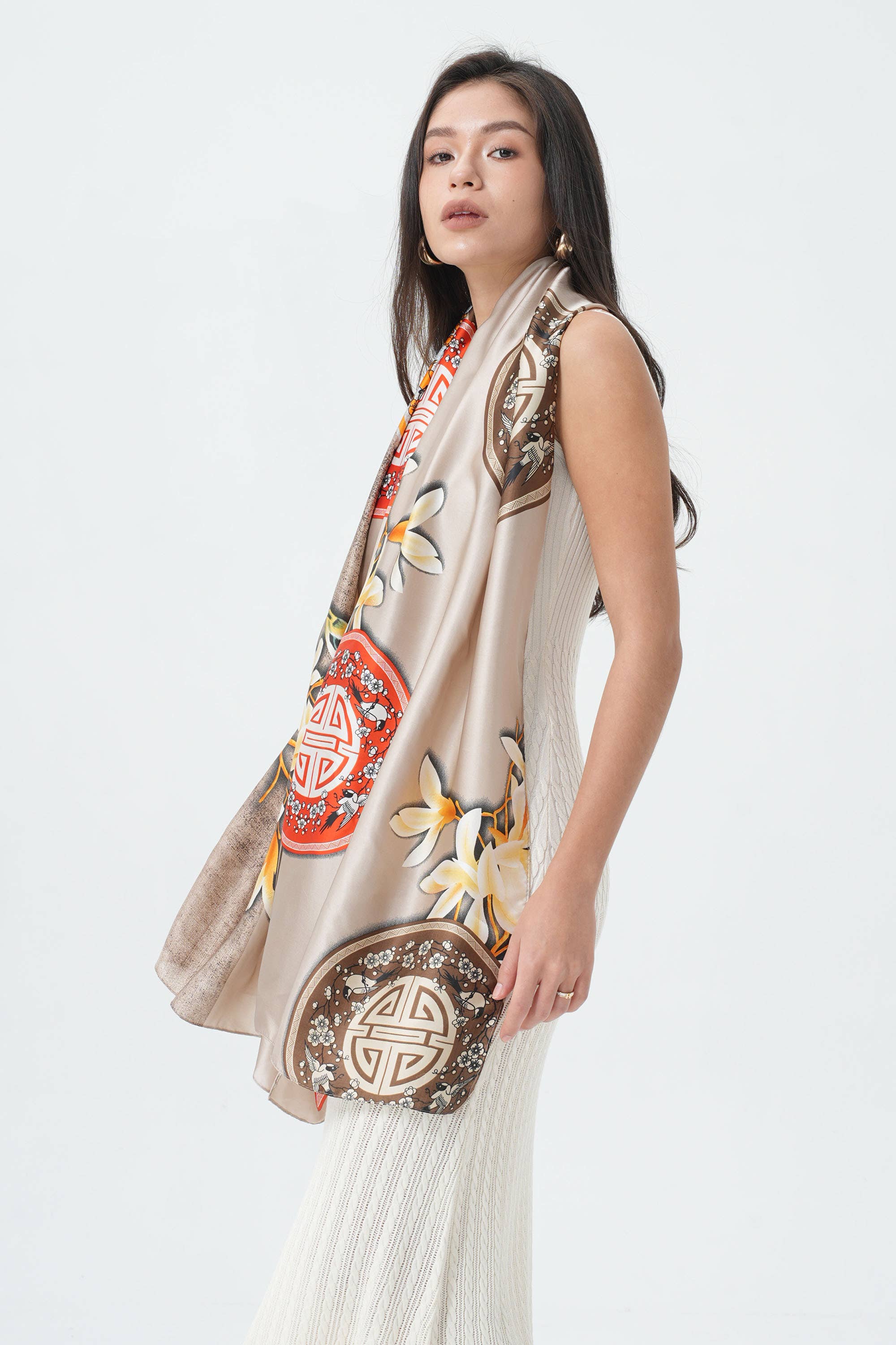 PHANIE MODE - Wholesale Scarf - Women's - Colorful printed scarf – Silk touch E-09181