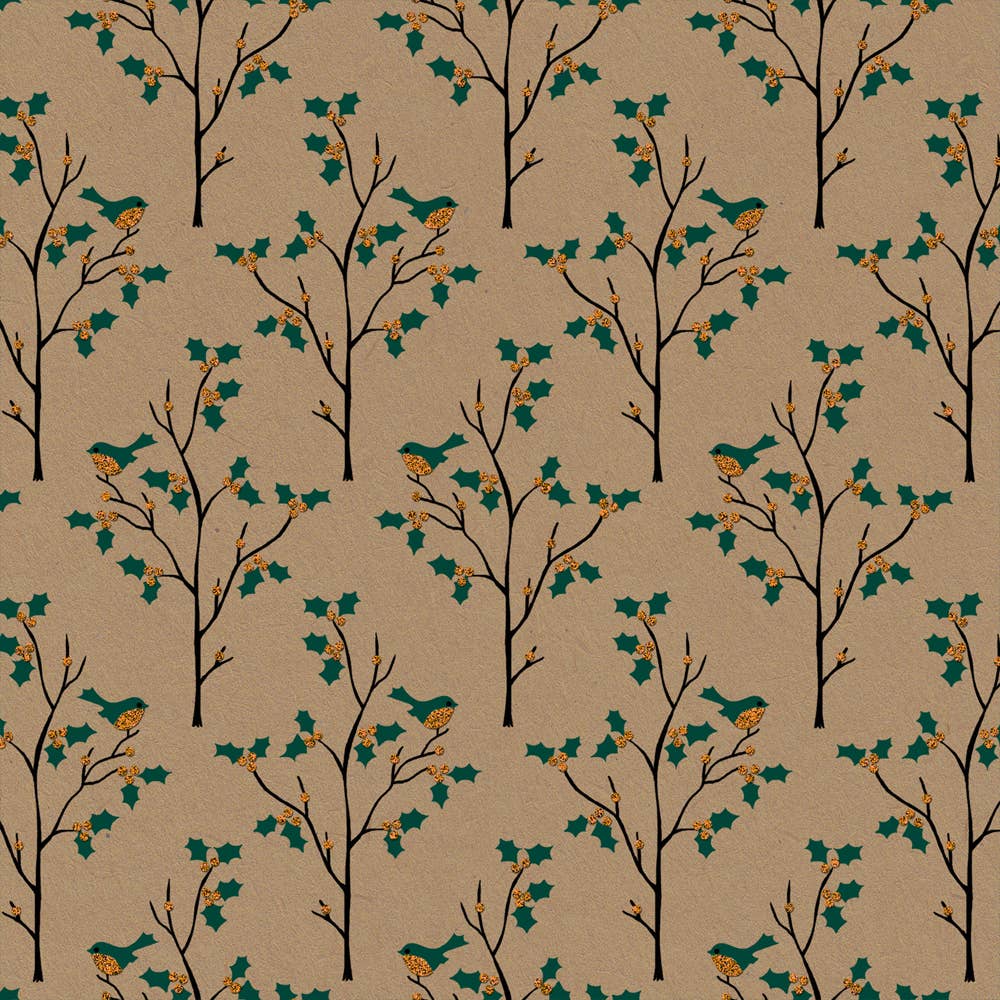The Unique Paper Company - Vente Rouleau de papier cadeau - Rouleau de papier cadeau écologique motif forêt de Noël (12)3