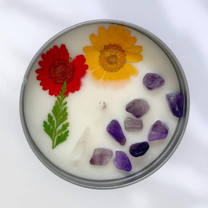 Vela con flores de salvia y romero para venta al por mayor de Fleetwood Candle Co.