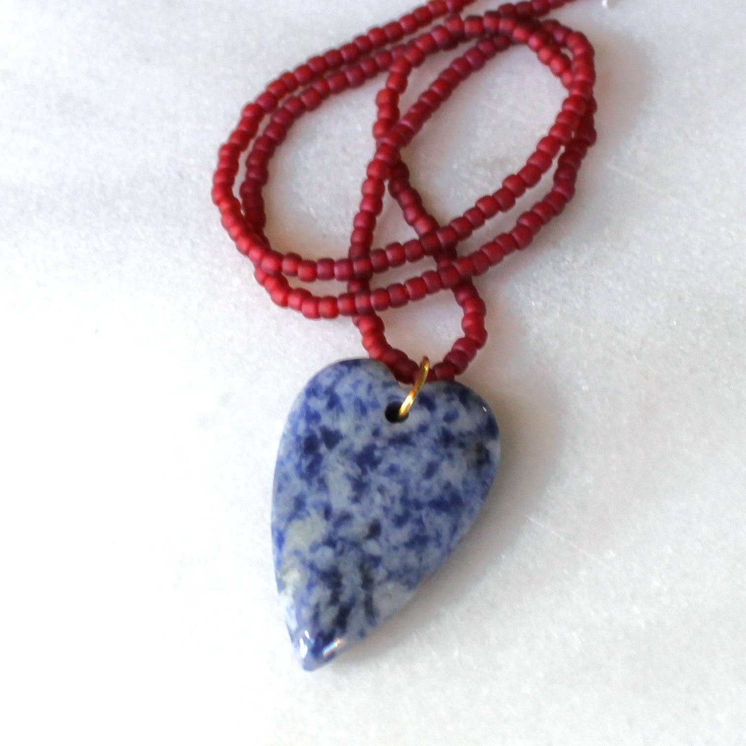 The Silver Wren - Wholesale Beaded/Pearl Necklace - Esti 2 Stone Heart Necklace- Handmade Jewelry3