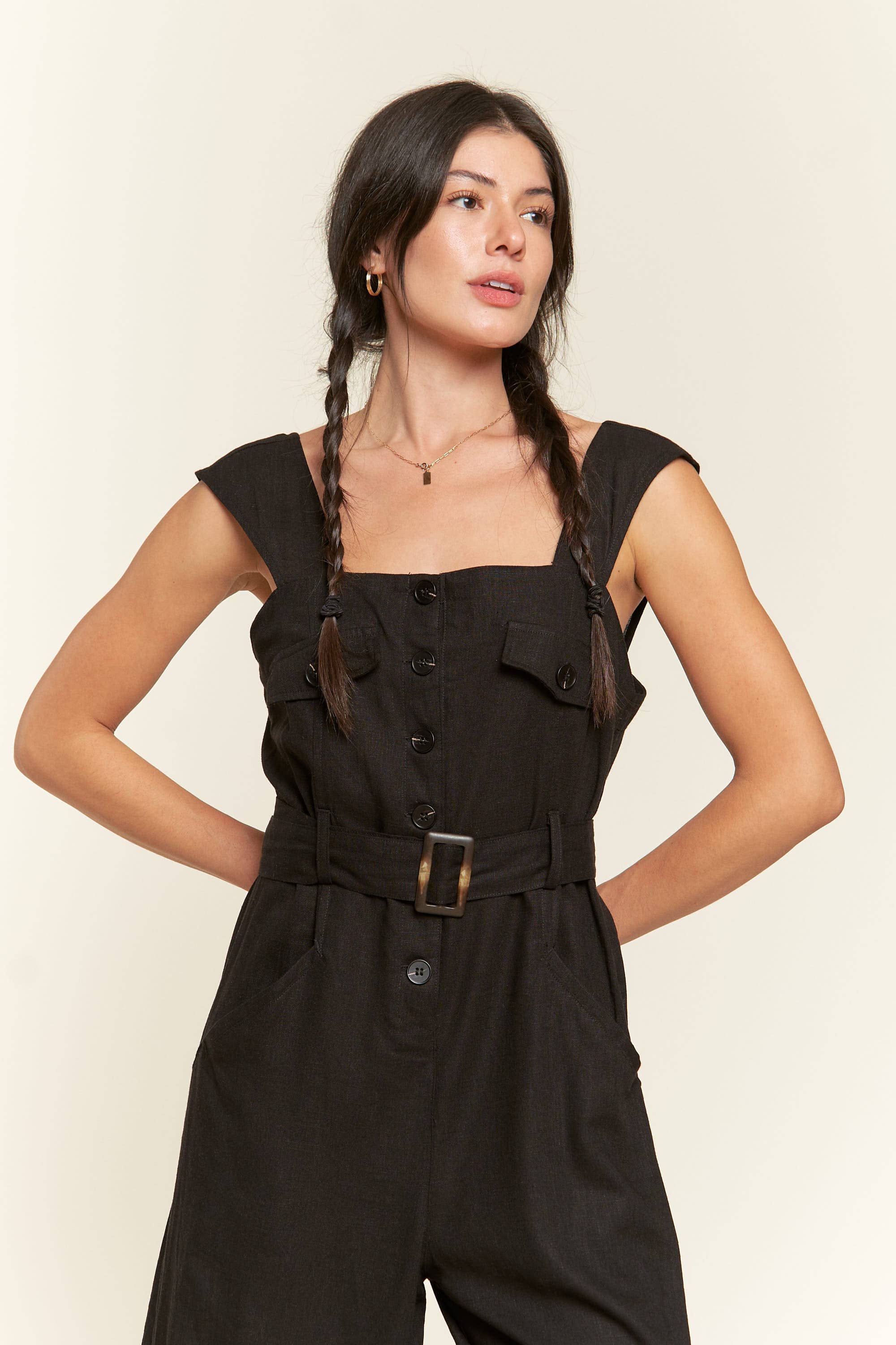 JADE BY JANE – Großhandel Jumpsuit – Damen – Ärmelloser JUMPSUIT MIT RECHTECKIGEM AUSSCHNITT UND KNÖCHELVERSCHLUSS JJS50406
