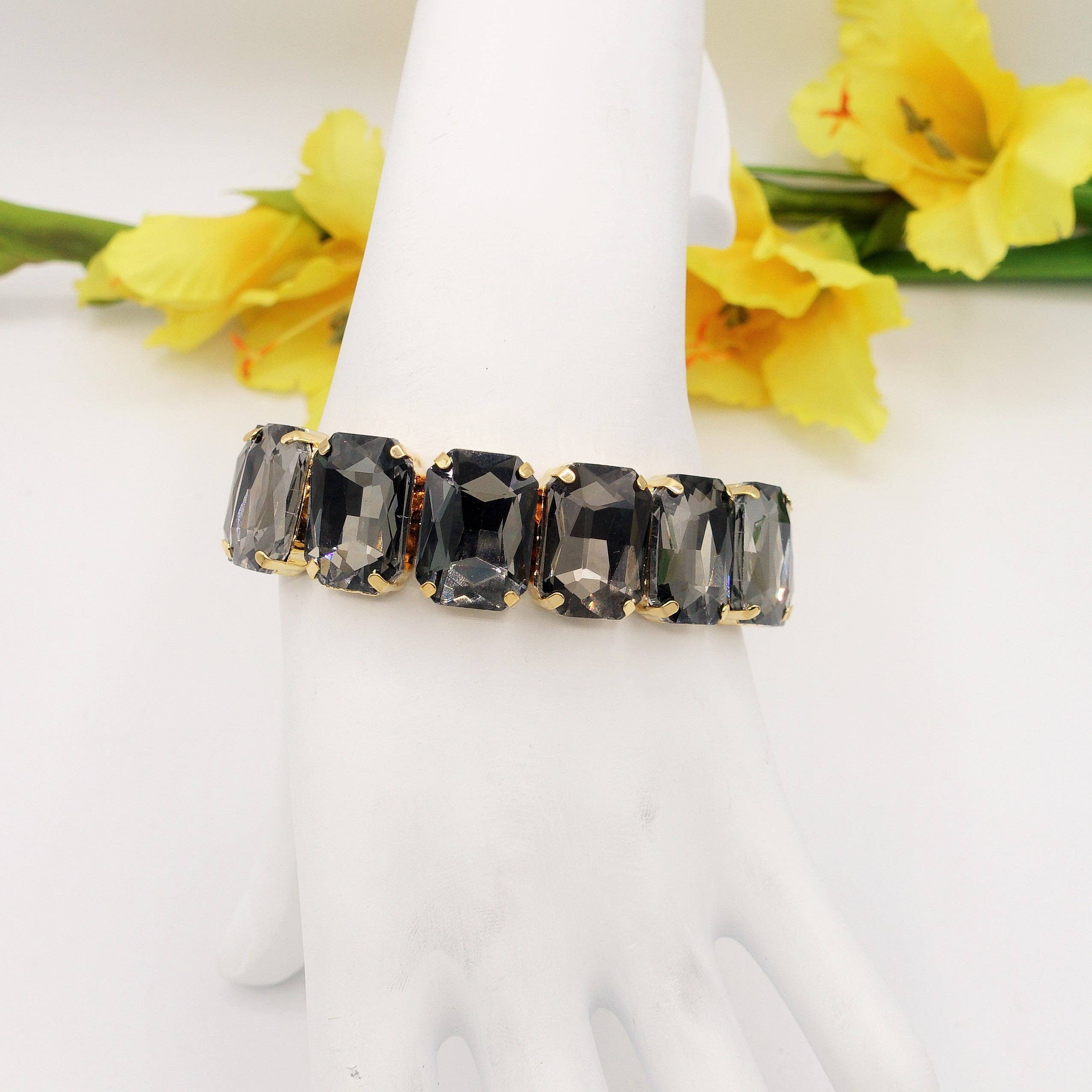 Daemon srls - Wholesale Bangle Bracelet - MARGOT - Bracciale Elasticizzato con pietre sfaccettate - LUCE COLLECTION13