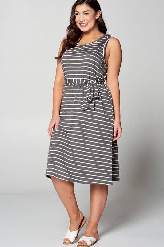 Emerald Collection - Wholesale Dress - Women's - ETK-7633-PL Sleeveless Midi Dress4