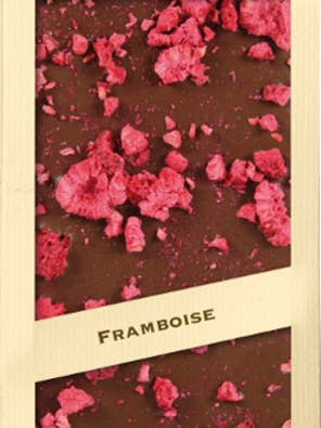 Comptoir du Cacao Dark chocolate bar w/ raspberry for wholesale by French Feast