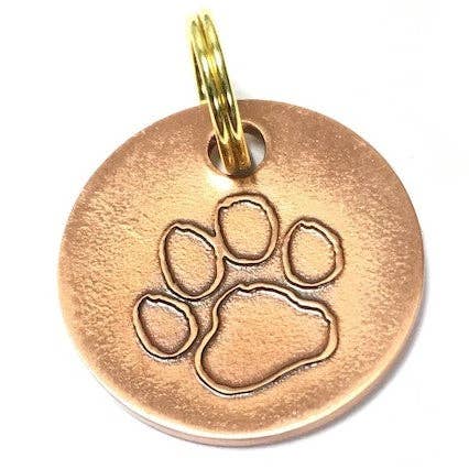 Long Paws - Venta al por mayor Chapa de identificación - Perros - Pata de cobre envejecida, placas para perros (22 mm)2