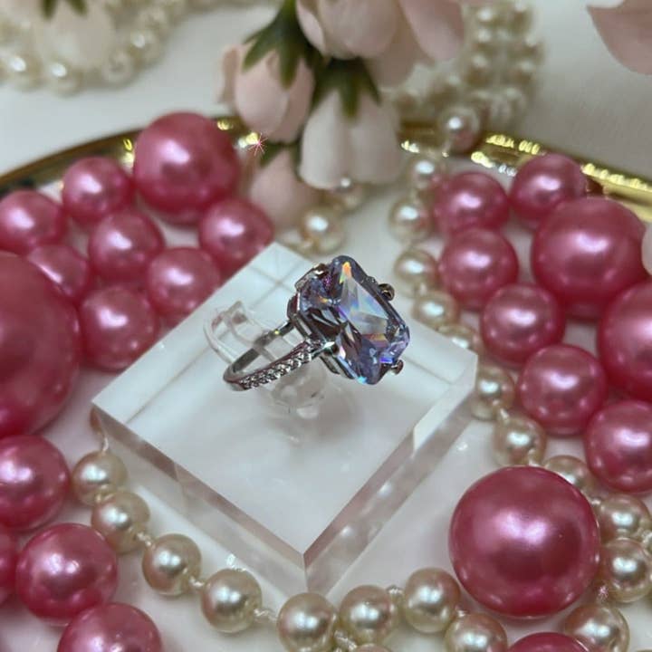 ElevateWell - Wholesale Cocktail/Statement Ring - Luxury Rectangle Cubic Zirconia Ring1