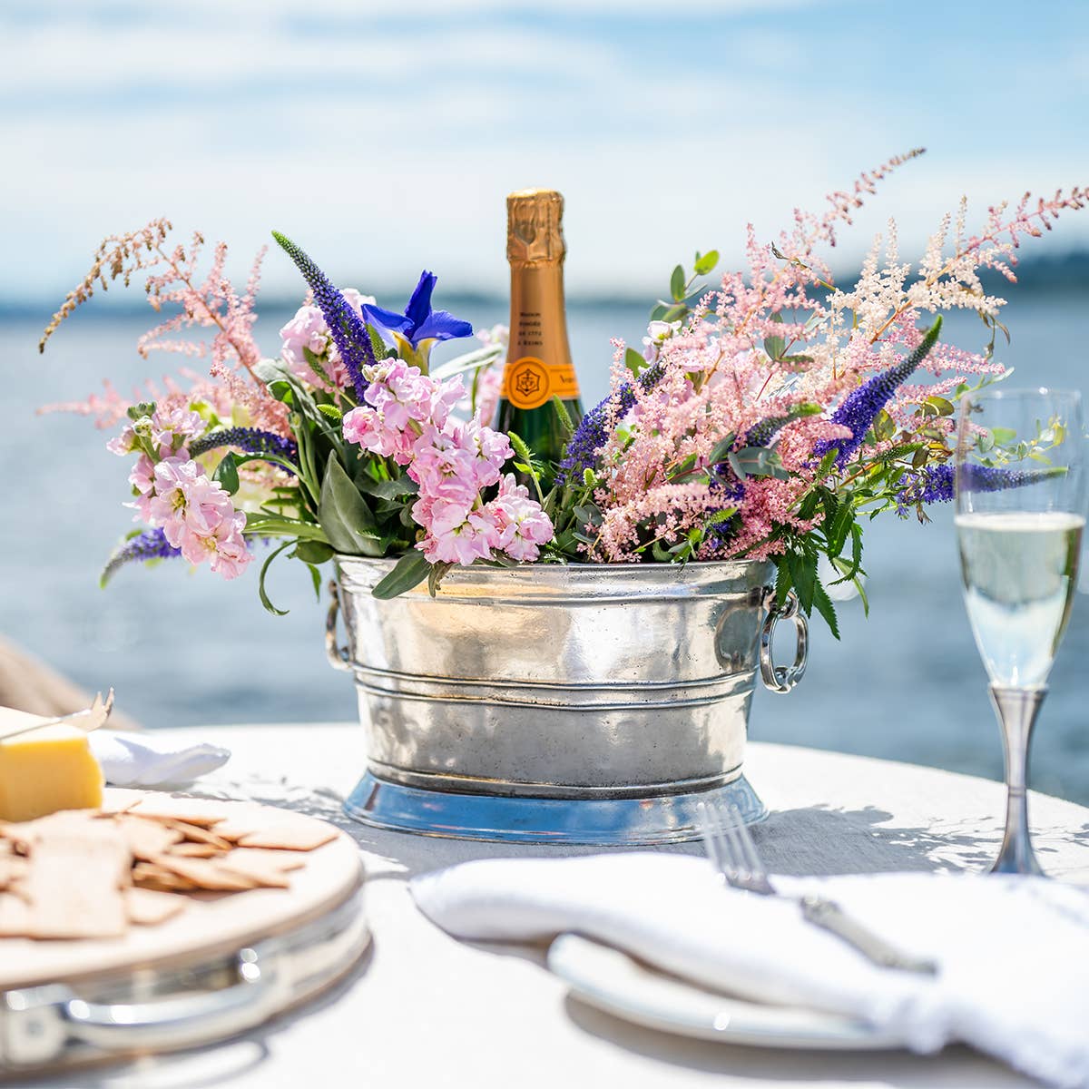 Arte Italica & Crown Linen Designs - Vente Seaux à glace - Petit seau à vin vintage avec poignées2