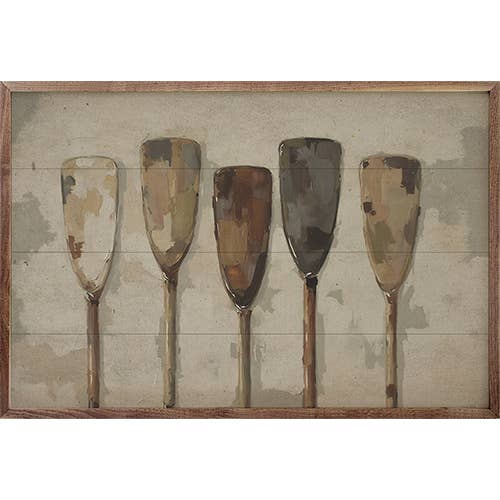 Kendrick Home - Wholesale Wood Wall Art - Five Vintage Boat Oars