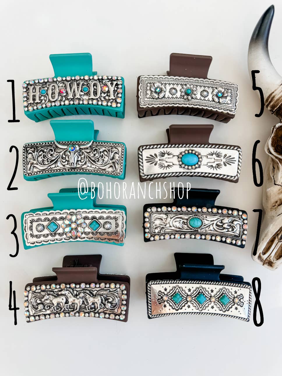 Boho Ranch Shop - Wholesale Hair Clip - Women's - Large Western Hair Clip Claw0