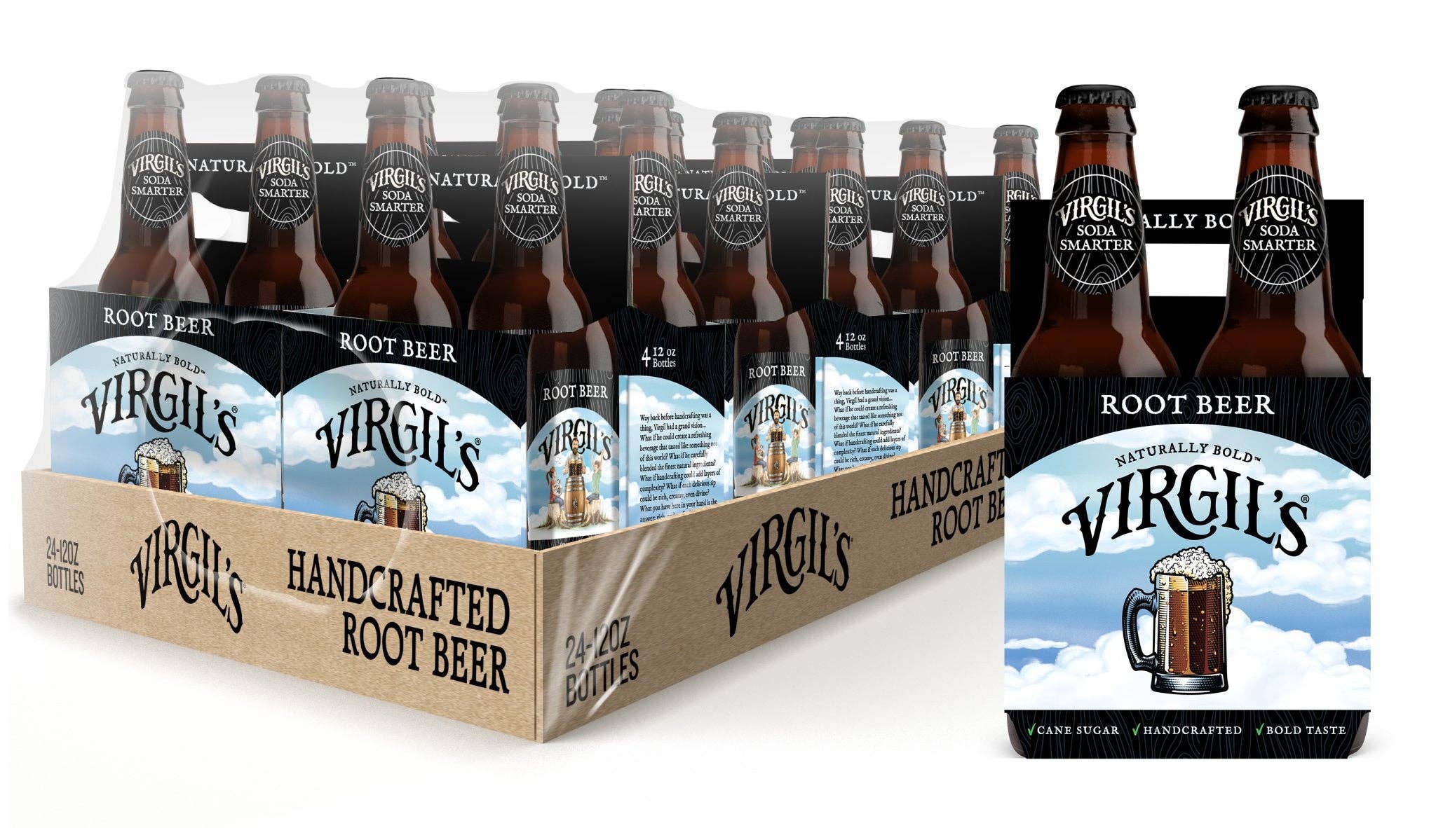 Reed’s, Inc. - Wholesale Soda/Carbonated Drink - VIRGIL'S ROOT BEER SODA 24 PACK GLASS