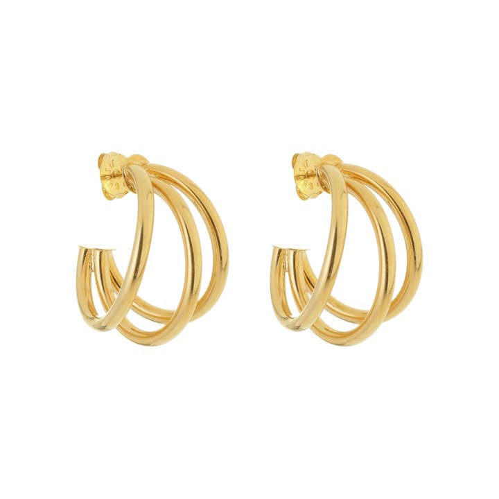 SE803A 18K Gold Plated "medium" Hoops for wholesale by Sai Brazil