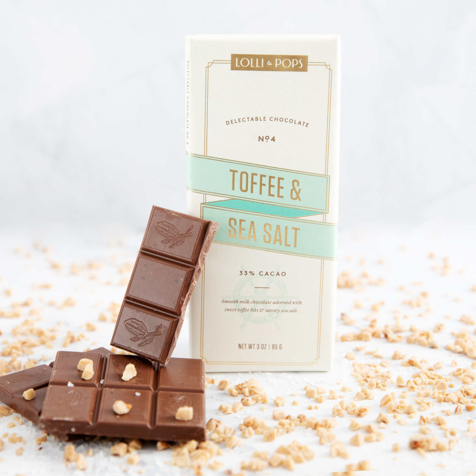Lolli and Pops - Wholesale Chocolate Bar - Toffee & Sea Salt Signature Bar1