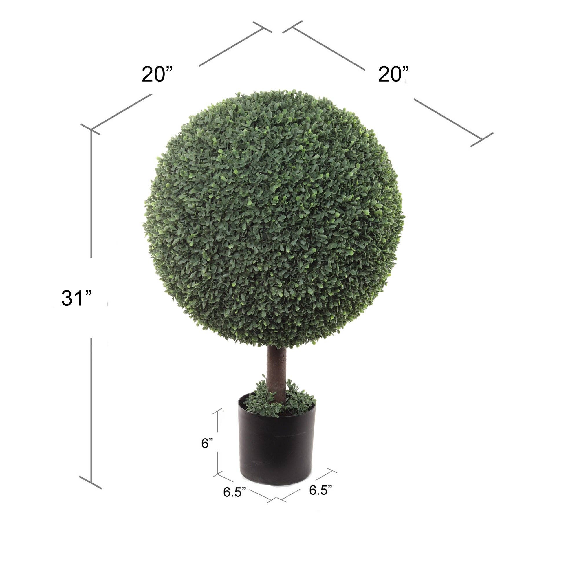 Larksilk - Wholesale Artificial Plant - Chic 31" Boxwood Ball Topiary - Uv-Resistant Artificial Plan1