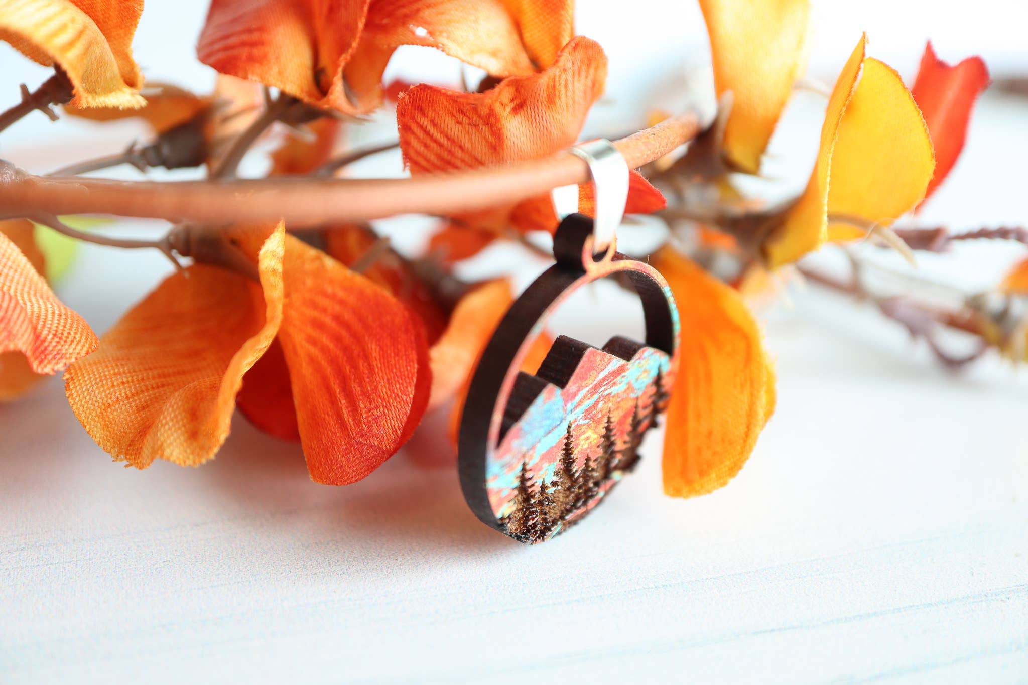 Nine Mile Creative - Wholesale Pendant/Charm Necklace - Copper Mountain Wood Pendant Adjustable Necklace3