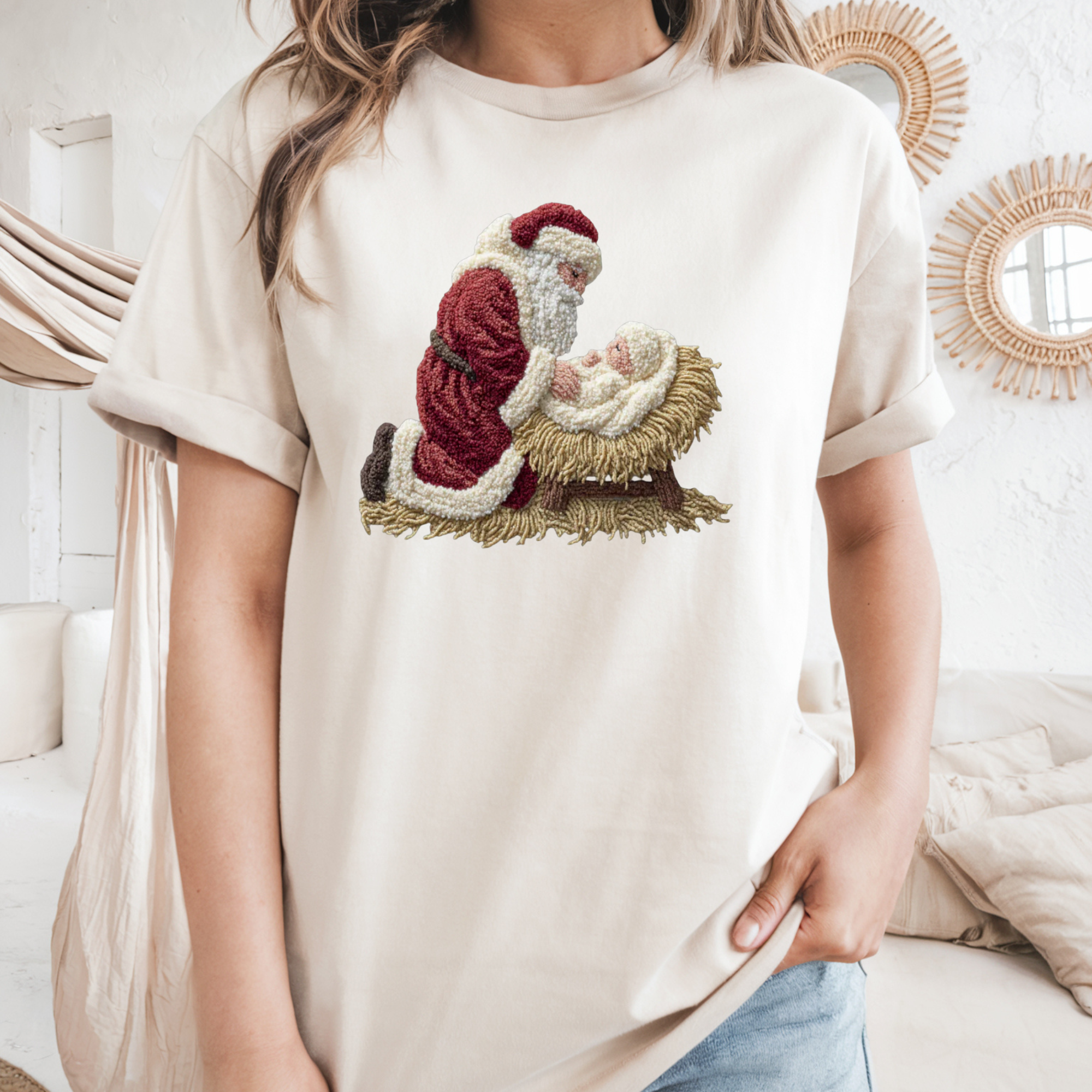 Sam & Seb Co. - Wholesale Screen Printed T-Shirt - Women's - Santa and Baby  Faux Style Sweatshirt or T-Shirt7