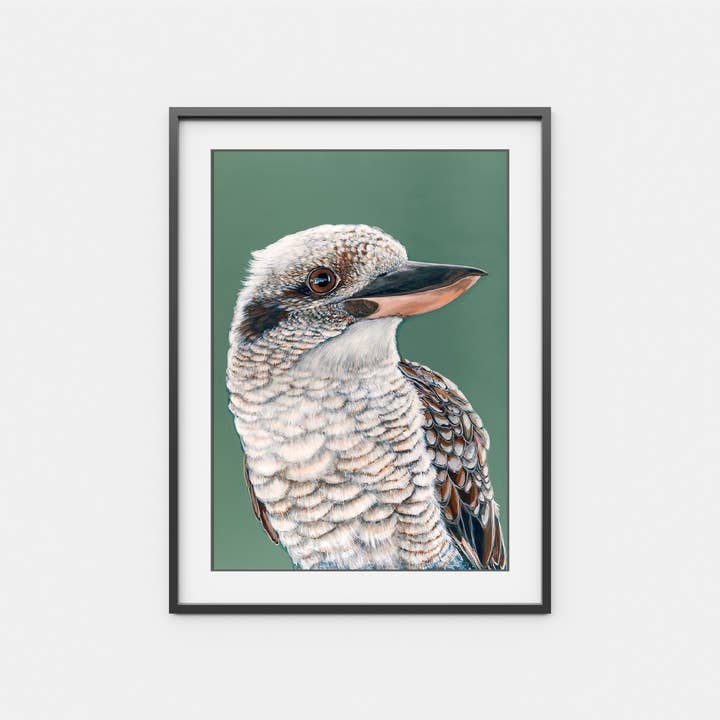 Tucker the Kookaburra A4 art print for wholesale by Jess Hutchison Art