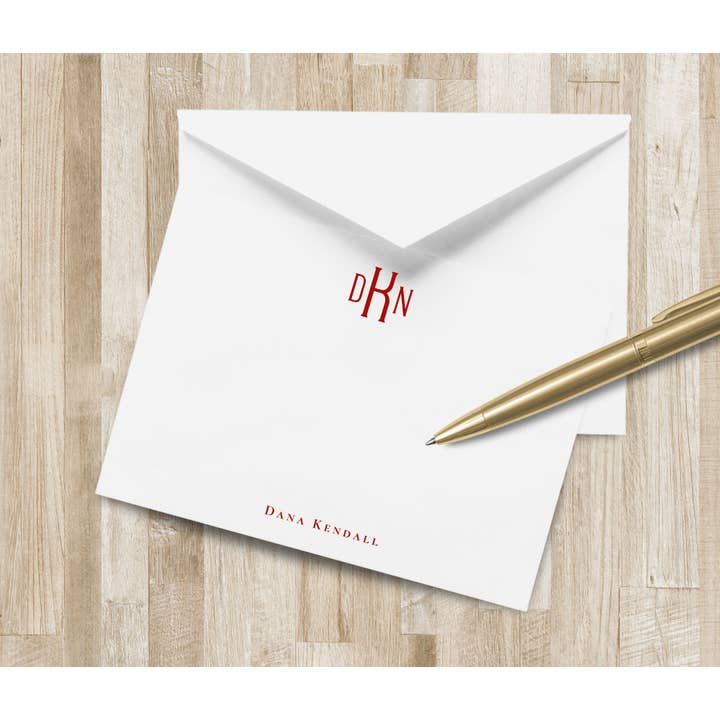The Winsome Life Stationery – Großhandel Briefpapier-/Postkarten-Set – Briefpapier-Set mit Monogramm | Briefpapier mit Monogramm