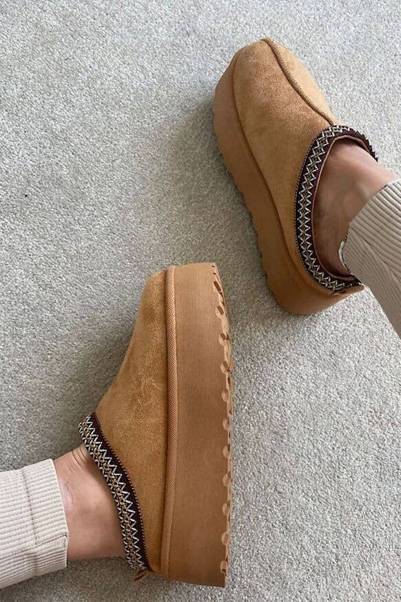 No Doubt Shoes - Wholesale Slippers - Women's - FAUX FUR PLATFOM SLIPPERS COZY FLUFFY ANKLE BOOTS11