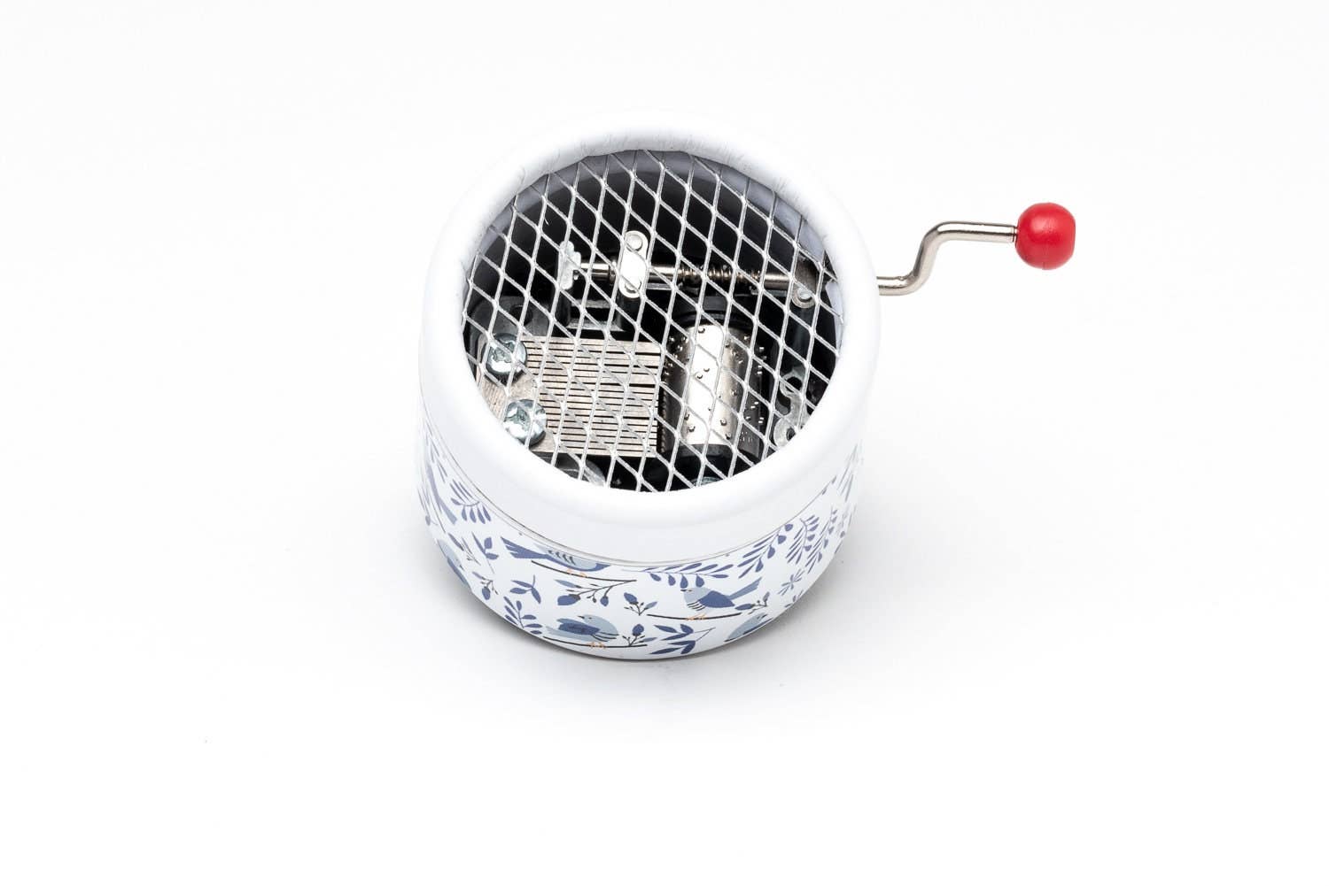 esdemusica by Rocio – wholesale Music box – Child & baby – Round manual music box decorated with a singing birds pattern1