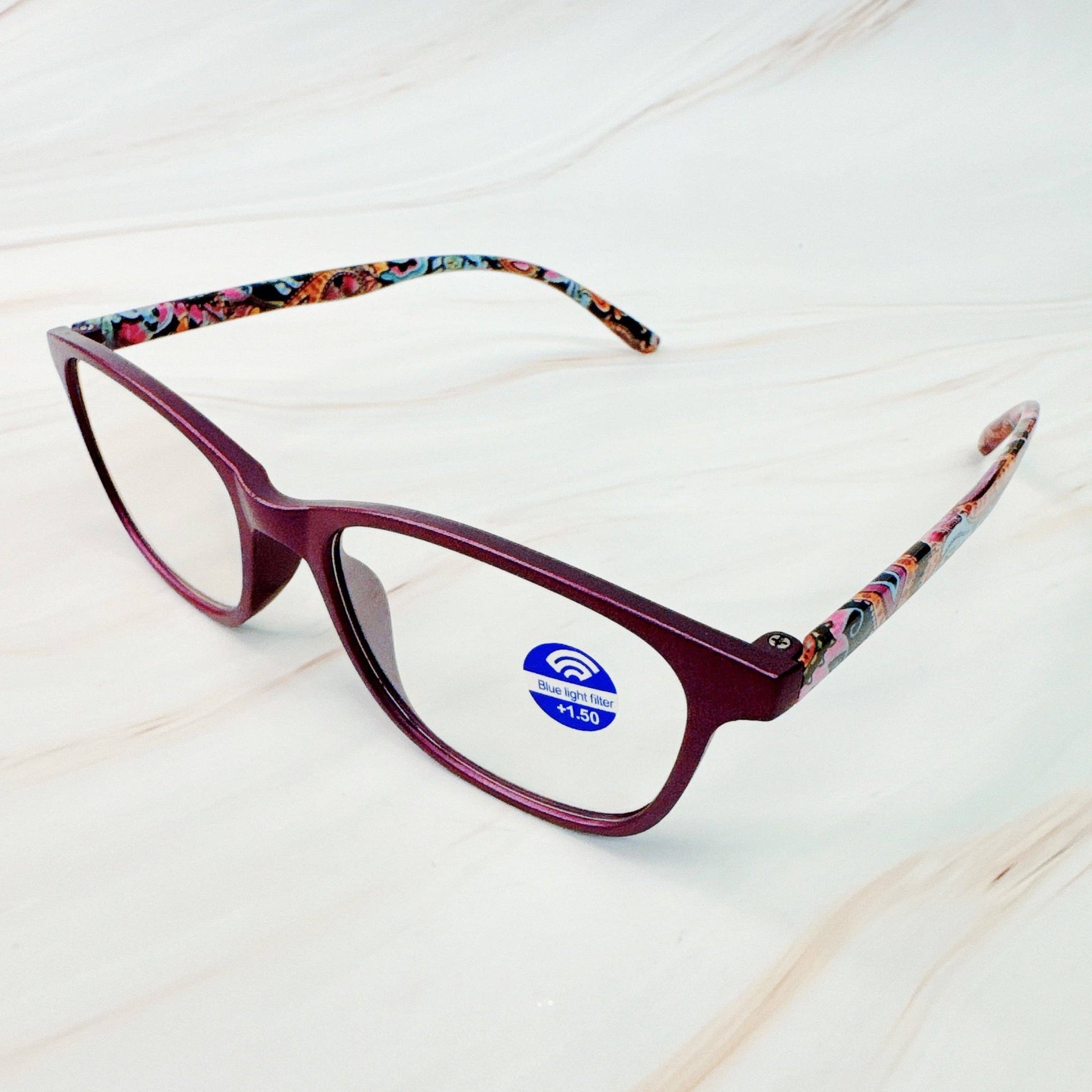 Ellison+Young - Wholesale Eyeglasses - Women's - Paisley In Color Blue Light Reading Glasses1
