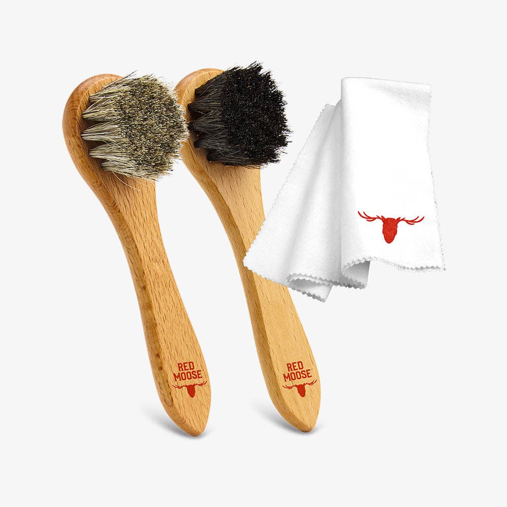 Red Moose - Wholesale Shoe Brush / Pad - 3-Piece Shoe Shine Brush Kit1