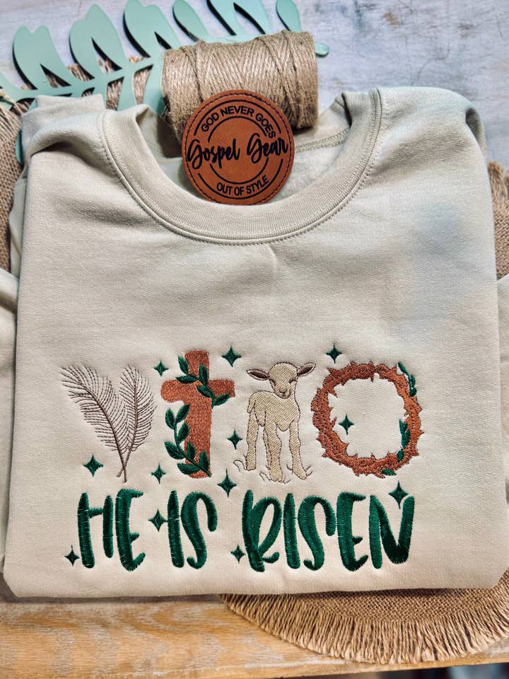 Han är uppstånden broderad skjorta för wholesale av Gospel Gear Co