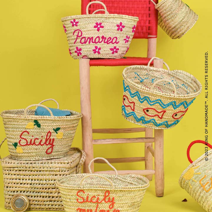 King Of Handmade – Großhandel Strandtaschen – Sommertasche mit Motiv — Einzigartige Strandtasche — Strohkorb14