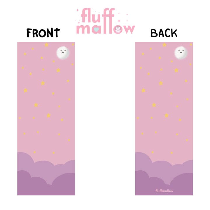 Pastell Kawaii Mond & Himmel Muster Lesezeichen für den Großhandel von Fluffmallow (Custom duties for USA are pre-paid by us)