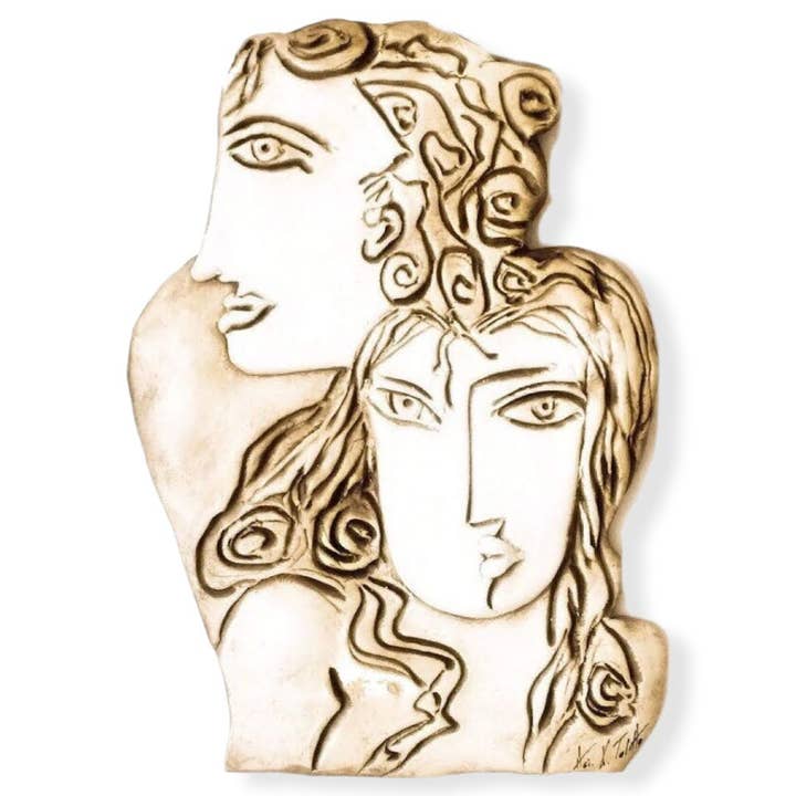 Passion-abstracte paar gezichten -Bruiloftscadeau - Fine Clay Art voor wholesale door TALITTA