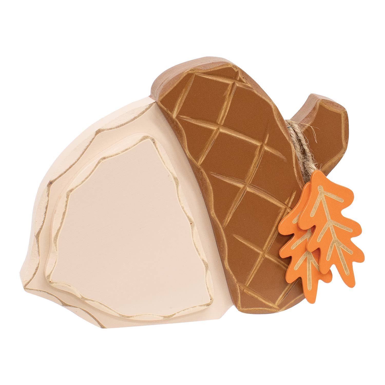 Col House Designs – Großhandel Tischdeko – Verwitterte klobige Holz-Eichel mit Blättern zum Hinstellen0